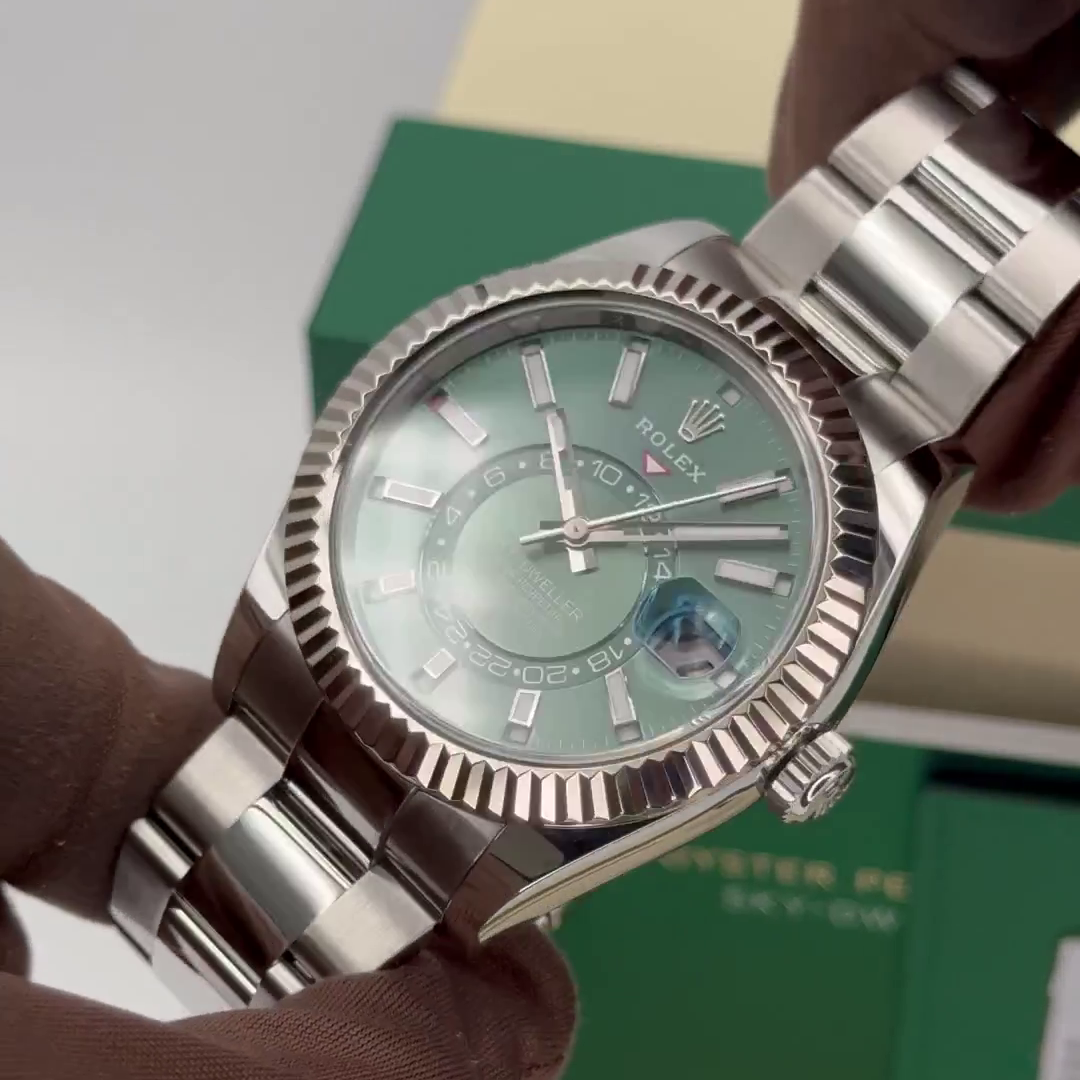 Rolex Sky-Dweller 42mm 336934-0001 Stainless Steel Green Dial Oyster