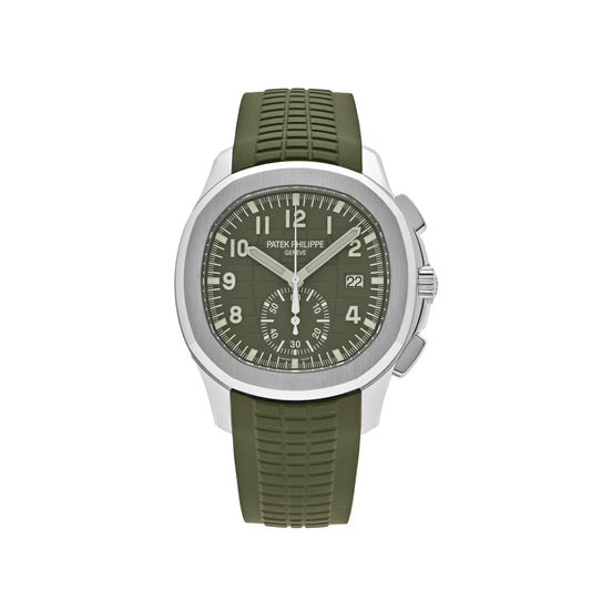 Patek Philippe Aquanaut 3285 V3 – Swiss Super Clone 5968G-010 Chronograph White Gold Khaki Green Dial (2023)